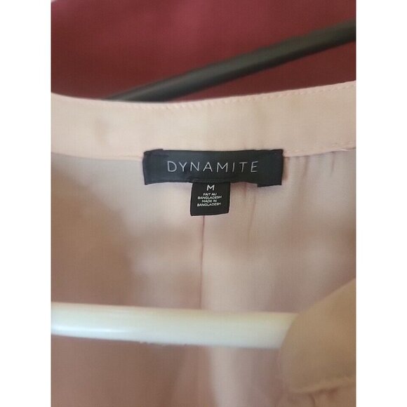 Womens Blouse Sheer Long Sleeve Pullover Beige Size Medium Dynamite - Picture 10 of 11